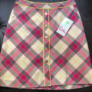 Lilly Pulitzer Rachel Prep Plaid Skirt/White Label